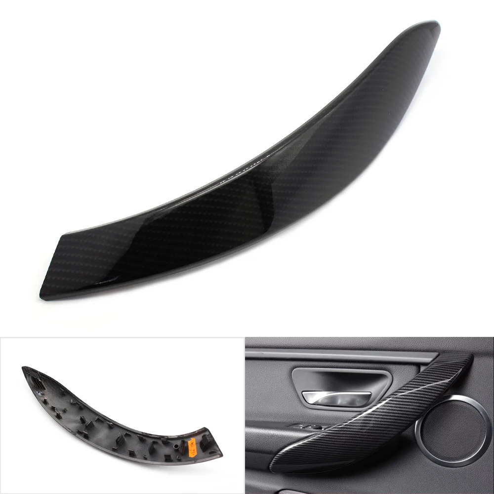 Car Carbon Fiber Texture Interior Door Pull Handle Armrest Cover Inner Trim For Bmw 3 Series F30 F31 F32 F33 F35 F36 2012 2017