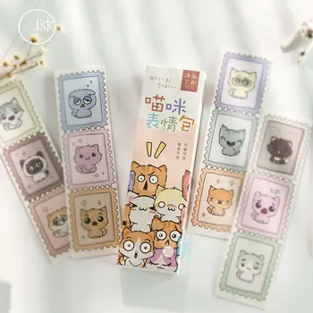 

30 Pcs/Set Cute Kawaii Cat Expression Paper Bookmark Cartoon Book Holder Message Card Gift Stationery
