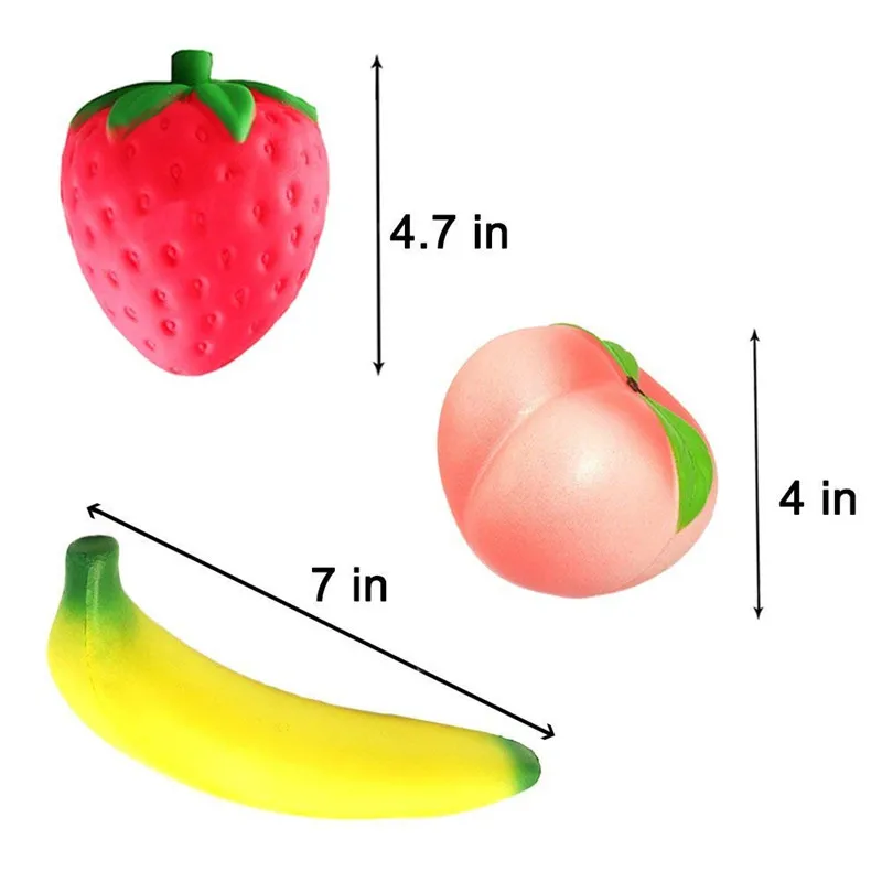 3 шт. Jumbo мягкими персик крем банан Ароматические замедлить рост для детей и взрослых игрушки новинка программный телефон Release ремешок