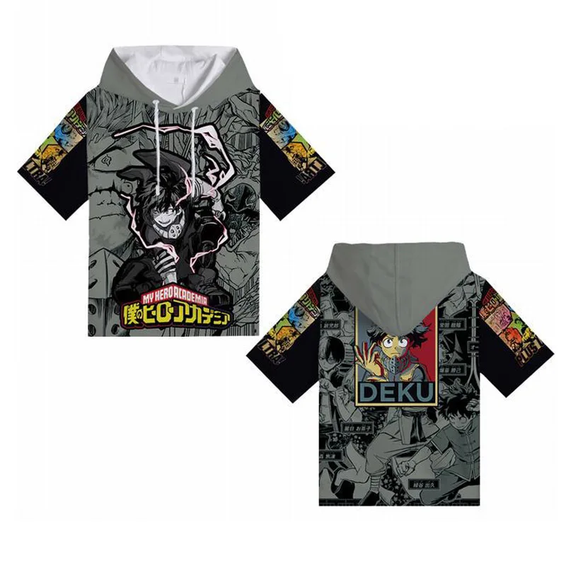 Cosroad Boku No My Hero Academia Cosplay Hoodie Todoroki Shoto Midoriya Izuku Costumes Men Women Short Sleeve Summer T-shirts 1 (16)