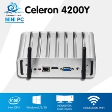 Без вентилятора Мини-ПК Intel Core i5 4200Y Окна 10 Linux офис настольный компьютер Intel HD Графика 4200 HTPC мини computadora