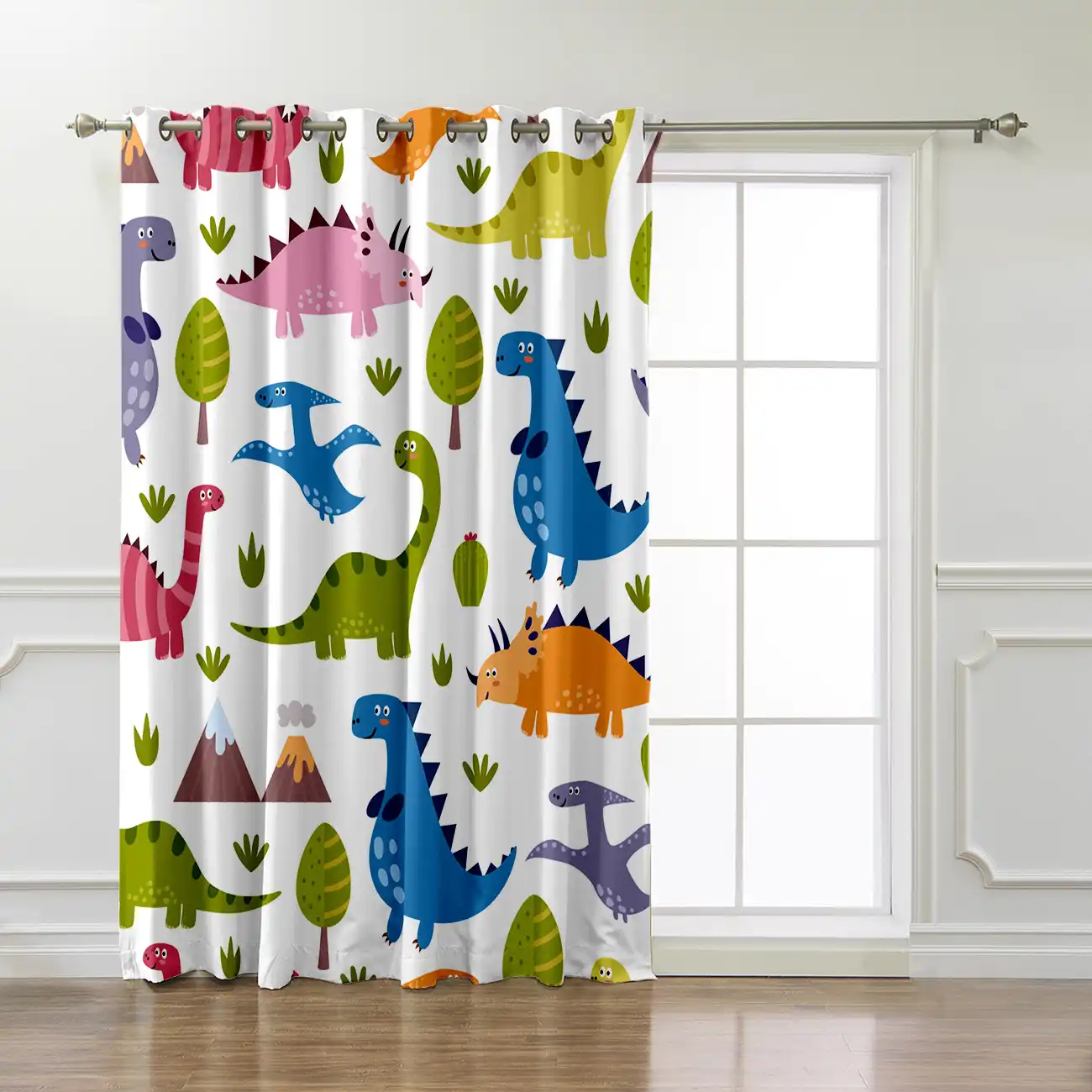 Lovely Dinosaur Patterns Room Curtains Large Window Curtain Lights