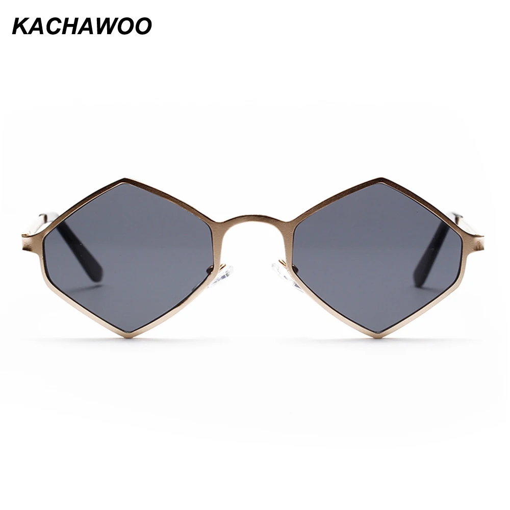 

Kachawoo rhombus sunglasses men metal frame purple red vintage retro sun glasses for women summer 2018 UV400