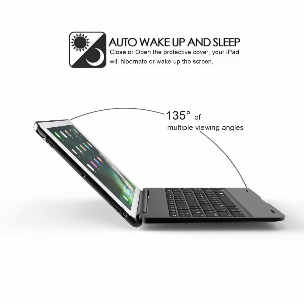 Kemile чехол для ipad Ультратонкий чехол-книжка с Bluetooth клавиатурой с функцией автоматического сна для ipad 9,7 чехол для ipad Air 1 air 2