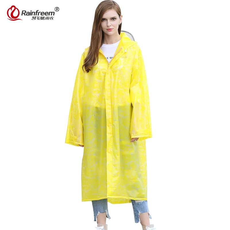 Rainfreem Spring Foldable Backpack Light Weight Rainwear Lace Raincoat
