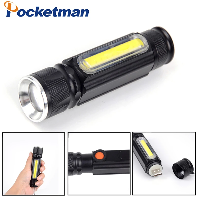 

USB Led Flashlight XML T6 Tactical Torch Camping Lamp rechargeable lantern Waterproof Zoom 18650 battery flash light z40