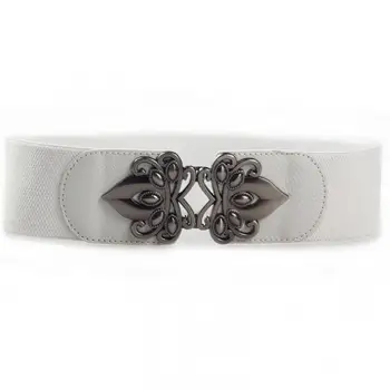 

Ladies Wide Elastic Girdle All match Wide Woman Belt Black Wide Belts For Dresses Cinturones De Caballo Wholesale White Red