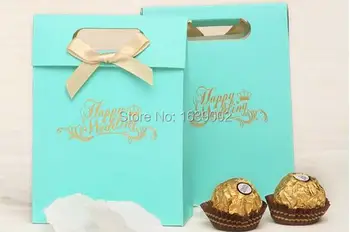 

50 PCS Free Shipping Wedding Blue Candy Gift Box Packaging Wedding Decoration Party Gift Box