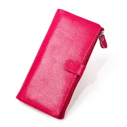 Для женщин бумажник из натуральной кожи Для женщин s кошельки и длинный бумажник Для женщин кошелек дамы сцепления удобная сумка держатель