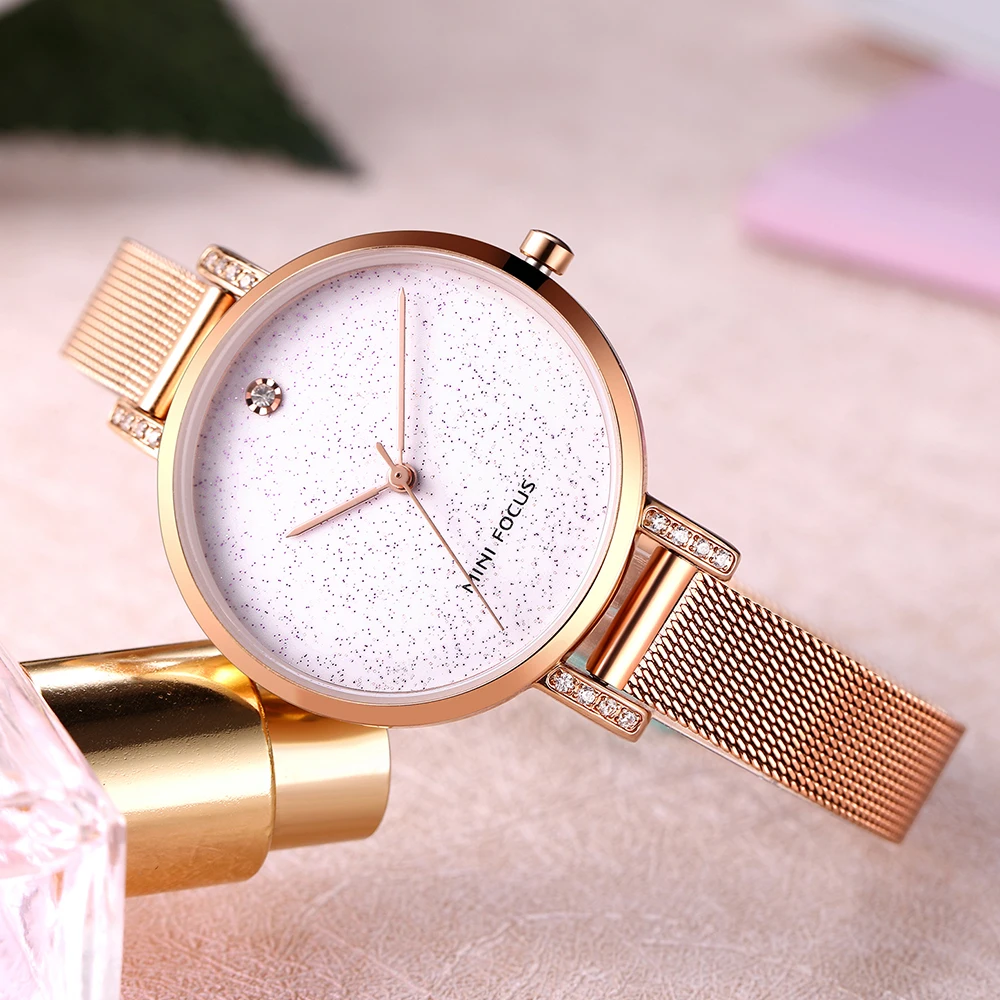 MINIFOCUS Women Watch 2018 New Starry Sky Fashion Dress Wristwatch Ladies Business Quartz Clock Blue Luxury Girls Bracelet Watch
