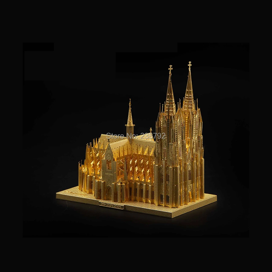 3D металлическая головоломка Кёльнский собор строительные модели наборы DIY Миниатюрные 3D лазерная резка собрать головоломки игрушки для детей и взрослых
