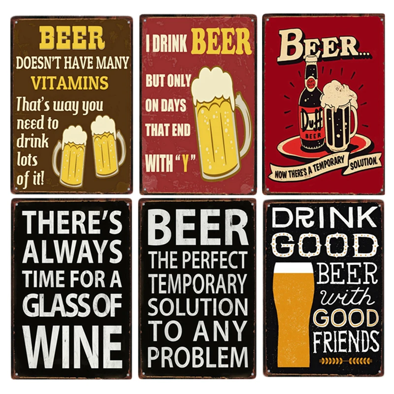 

Summer Beer Motto Sign Wall Decor Metal Tin Sign Vintage Home Decor Tin Sign Retro Metal Plaque Cool Metal Plate Metal Poster