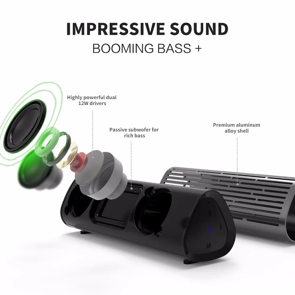 Meidong 2110 мини портативный Bluetooth динамик беспроводной 10 Вт глубокий бас громкий динамик стерео музыка влагостойкая уличная Колонка TF карта