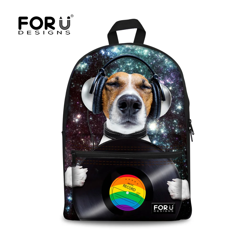 

Women Cute Dog Canvas Printing Backpack Casual School Backpacks For Teenagers Girls Brand Designer 3D Animal Travel Rucksack