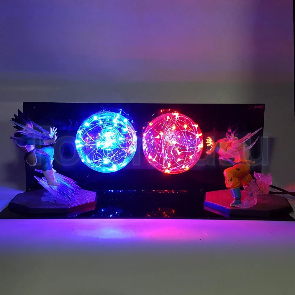 Dragon Ball Z фигурка Сон Гоку против Вегета Flighting Flash Ball DIY дисплей набор Драконий жемчуг Супер Саян Гоку драгонболл зет лампа DIY169