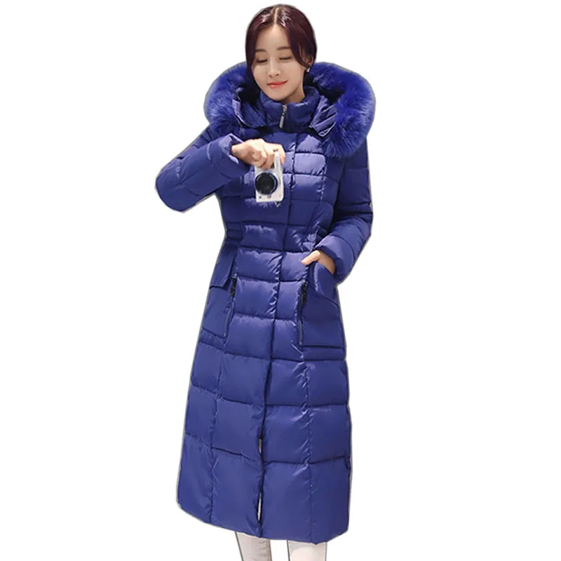 

Women Coats Thick Winter Jacket Women Hooded Fur Collar Down Cotton Coat Long Jacket Female Parkas Mujer Maxi Coats Oversized