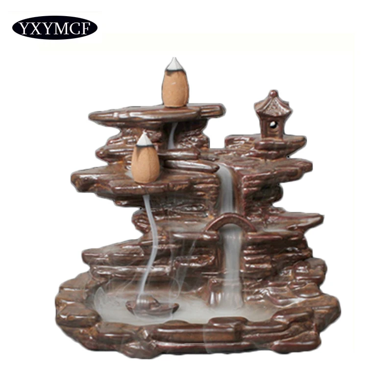 

Two Holes Backflow Incense Burner Ancient Boutique Creative Ceramic Crafts Home Decor Incense Censer Furnace Tearoom Ornaments