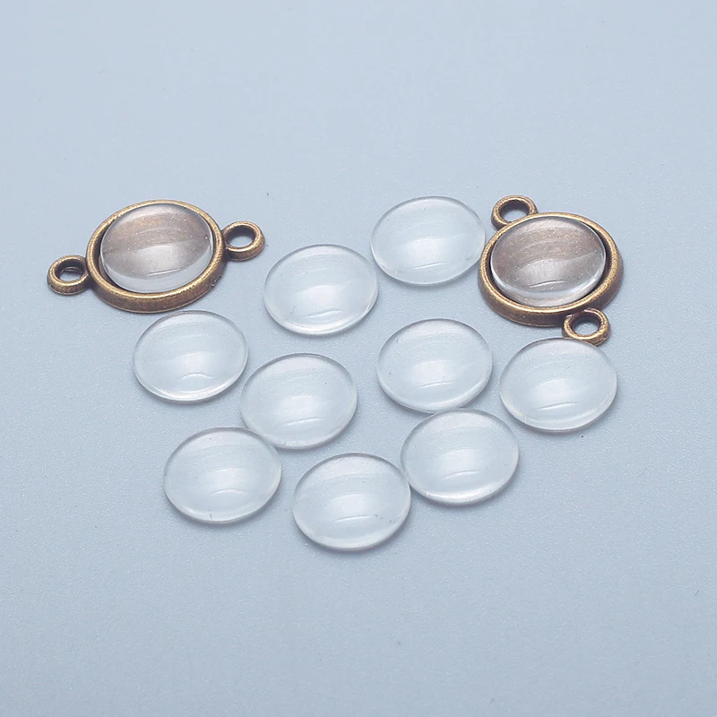 10mm Round Clear Glass Cabochons Jewelry Findings & Components Glass
