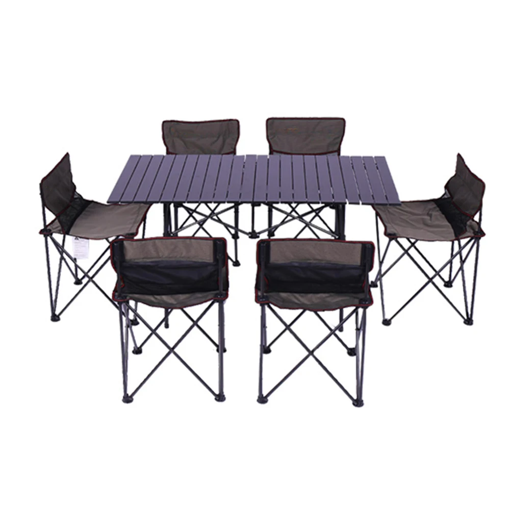  Outdoor Folding Table Chair Camping Aluminium Alloy Picnic Table Waterproof Ultra-light Durable Fol