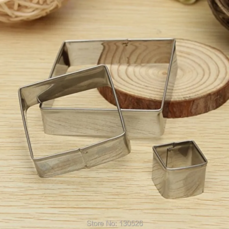 3Pcs Hot New Square shape stainless steel cutter mousse cake ring mold bakery supplies Bakeware Cooking tool Kitchen Accessories