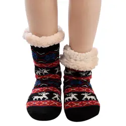 Носки женские рождественские женские хлопковые носки с принтом толстые нескользящие носки-тапочки 2019 Новые горячие продажи calcetines mujer @ C