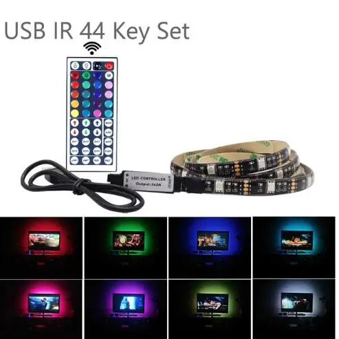 Magic Home беспроводная WiFi умная USB Светодиодная лента 5050 RGB Гибкий Рабочий стол светодиодный свет 5 в RGB цвет сменный ТВ фоновое освещение - Испускаемый цвет: with 44key remote
