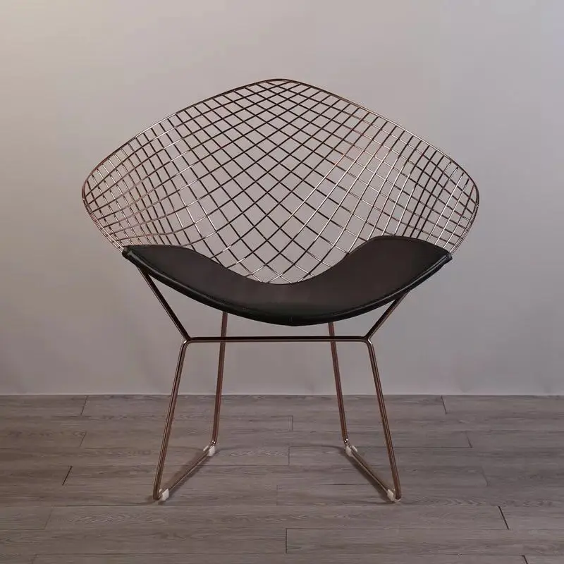 Free shipping U-BEST Rose Gold or Gold color modern design Harry Bertoia Diamond wire Chair, Diamond metal steel padded Free shipping U-BEST Rose Gold or Gold color modern design Harry Bertoia Diamond wire Chair, Diamond metal steel padded