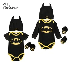 Новинка года; Модная одежда для новорожденных мальчиков хлопковый комбинезон+ обувь+ шапочка; комплект одежды из 3 предметов; комплект одежды с героями мультфильмов