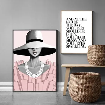 

Fashion Woman Poster Quote Canvas Painting Vogue Posters and Prints Modern Wall Pop Art Picture For Living Room Decor For Home