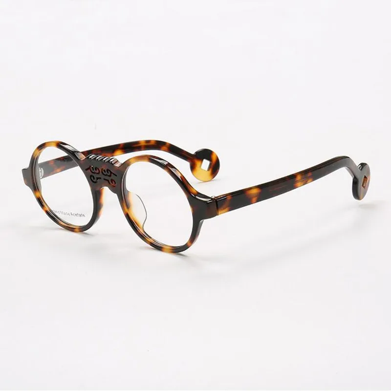 

Top Quality Vintage Round 47mm Acetate Eyeglass Frames Full Rim Men Women Optical Rx able