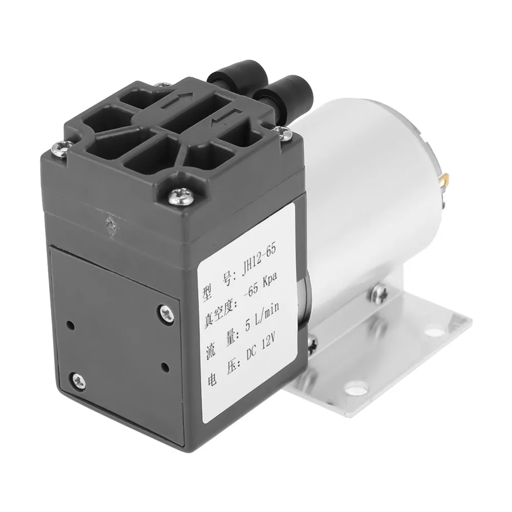 pour médecine Mini pompe daspiration à pression négative DC 12V 5L / min 120kpa prélèvement déchantillons de gaz Pompe à vide avec support instrument 