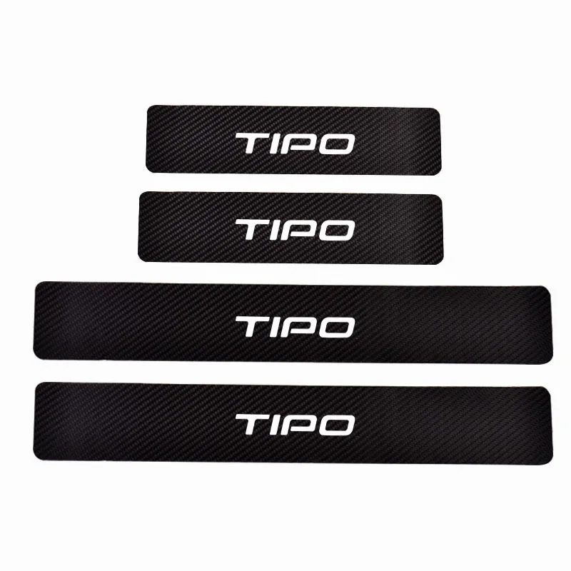 

Car Door Sill Scuff Plate Protector Carbon Fiber Pu leather Car Accessories For Fiat Tipo