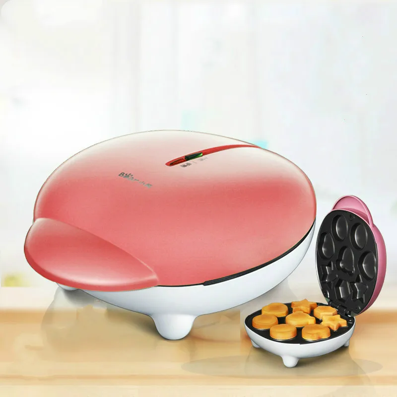 Meilleur Ménage Mignon Gâteau Maker Machine 600 w 8 Moules Facile Automatique Électrique Double face de Cuisson Pan Gaufrier Grille Pain