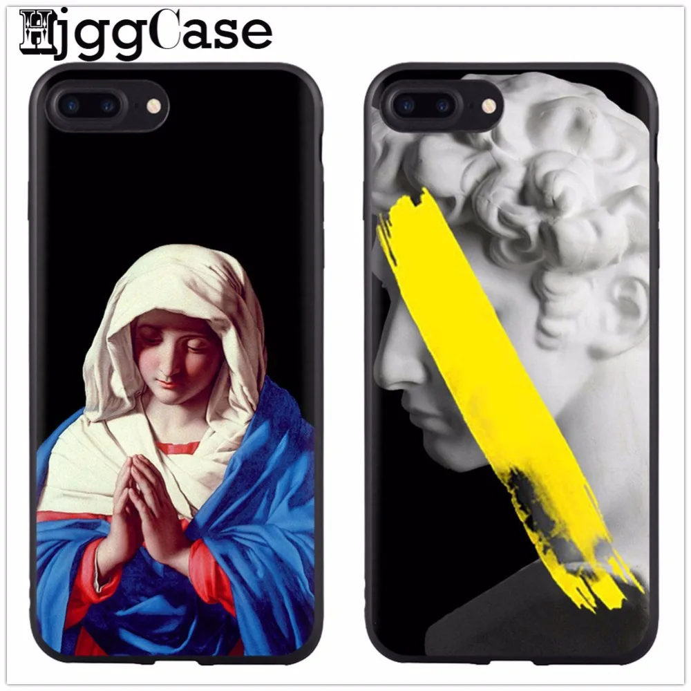 Retro Art David Blessed Virgin Mary Statue Soft Silicone Phone cover ...