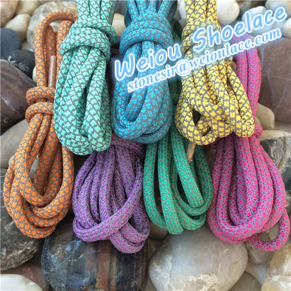 

Hot reflective shoelace long shoe laces custom metal tips shoelaces