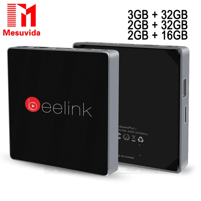 MESUVIDA Beelink GT1 Android 6.0 TV Box Amlogic S912 Octa Core H.265 2.4G + 5.8G Double WiFi Bluetooth 4.0 2G 16G 32G Set Top bo&icirc;te
