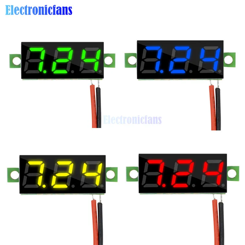 

0.28 inch 0.28" DC 3.5-30V Super Mini Digital Red Green Blue Yellow LED Car Voltmeter Voltage Volt Panel Meter Battery Monitor