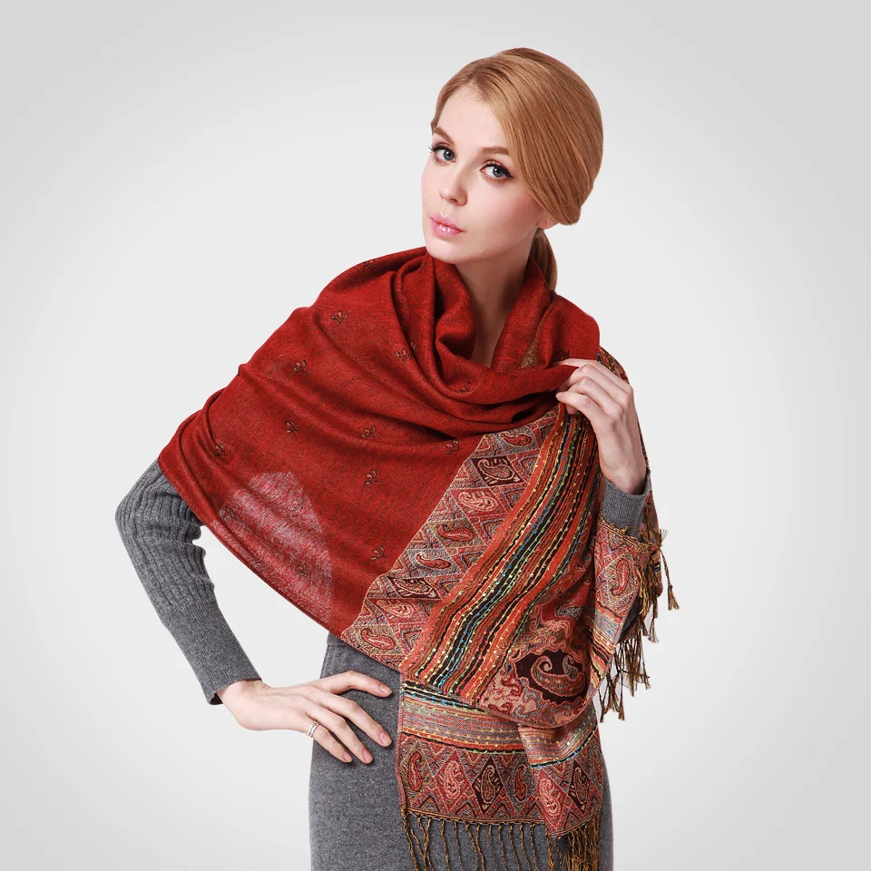 Bufanda de Pashmina con borlas finas para mujer, cálido doble cara, Cachemira, primavera e invierno, novedad de 011503|pashmina shawls|shawl scarfscarf warm -