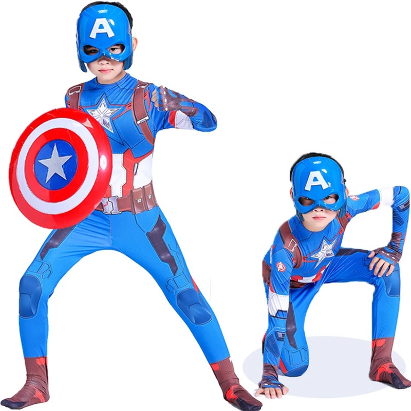 

Superhero Kids Muscle Captain America Costume Avengers Child Cosplay Super Hero Halloween Costumes For Kids Boys Girls S-XL