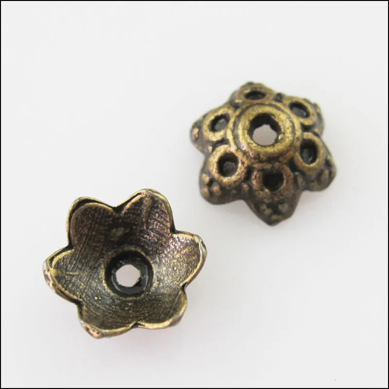 

30Pcs Antiqued Bronze Tone Flower End Bead Caps Connectors 8mm