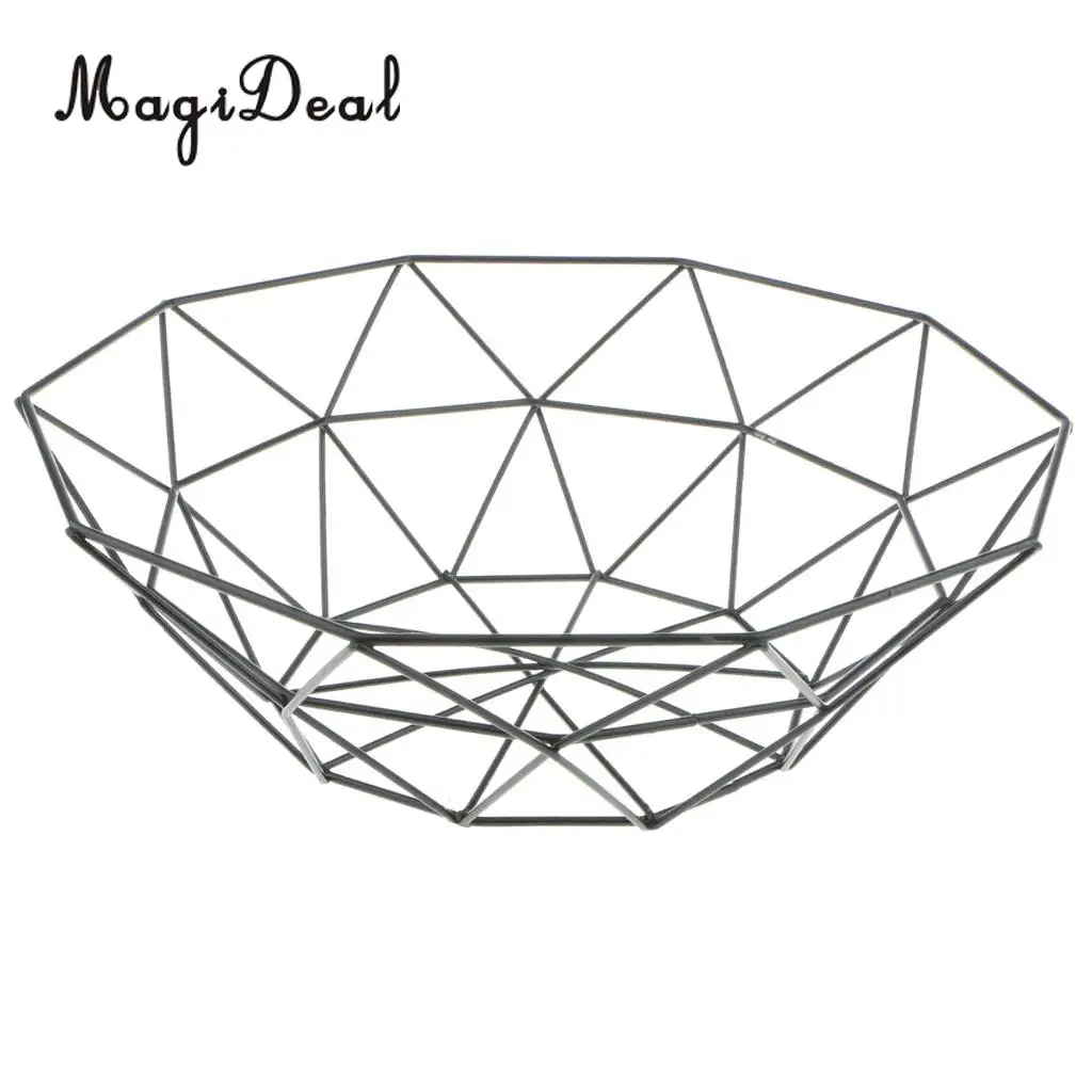 MagiDeal Iron Wire Fruit Basket Bowl Food Serving Basket Candy Biscuit Snack Holder, Apples Orange Bananas Basket