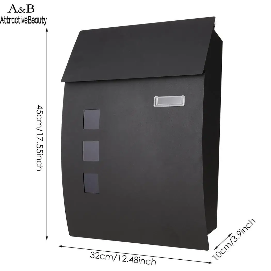 Wall Outside Mounted Lockable Iron Letterbox Mail Box Postbox Wall Outside Mounted Lockable Iron Letterbox Mail Box Postbox