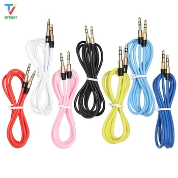 

500pcs/lot Grinding Metal Audio Cable Jack 3.5mm Color Male To Male Audio Cable Jack for IPhone MP3/4 Headphone Speaker Aux Cord