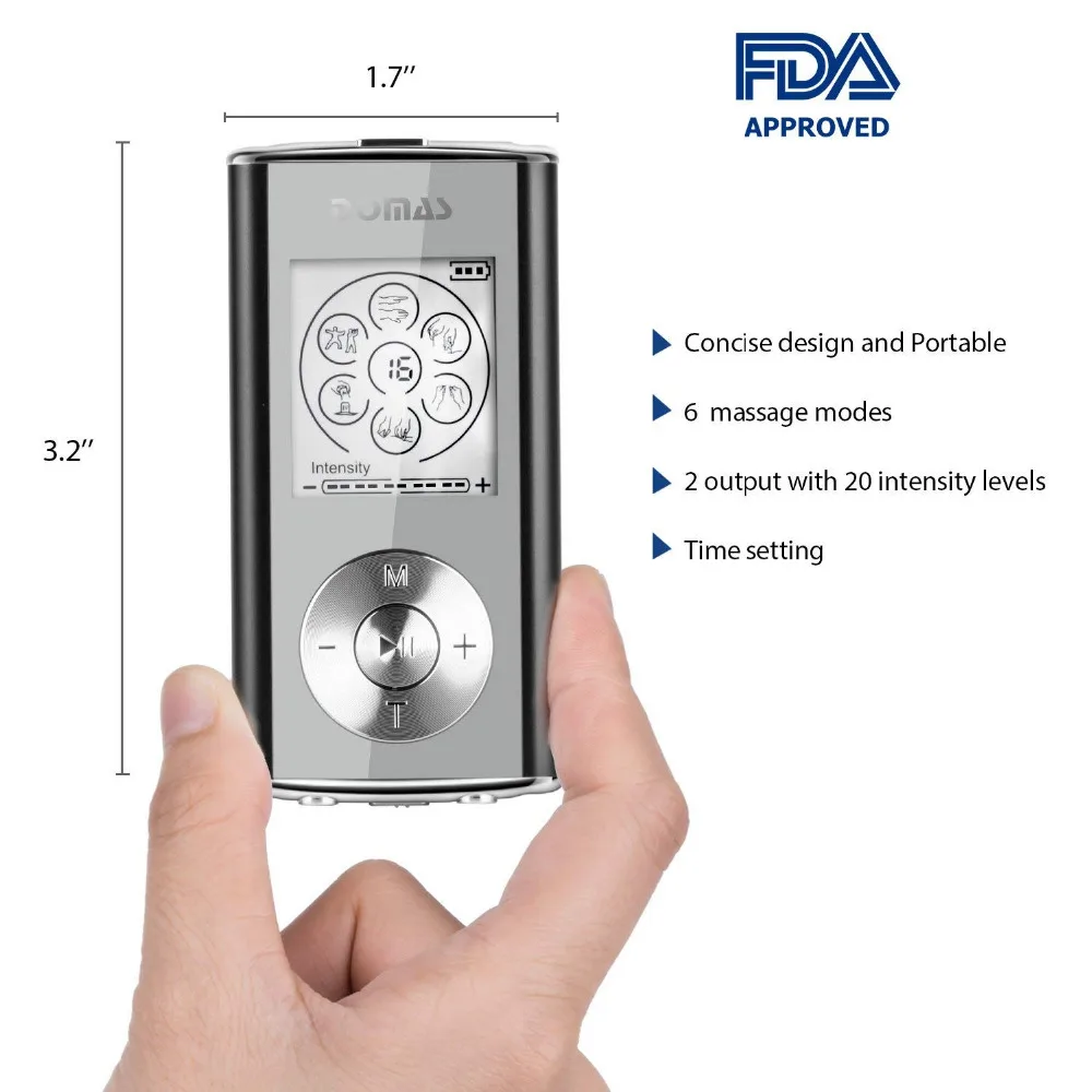 DOMAS 6 режимов Массажер для поддержания здоровья уход SM9128 портативный мини электрический tens ems массажёр электронный персональный массажер для тела