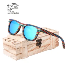 Поляризационный очки в деревянной оправе мужские бамбуковые солнцезащитные очки женские брендовые дизайнерские оригинальные деревянные очки Oculos de sol masculino