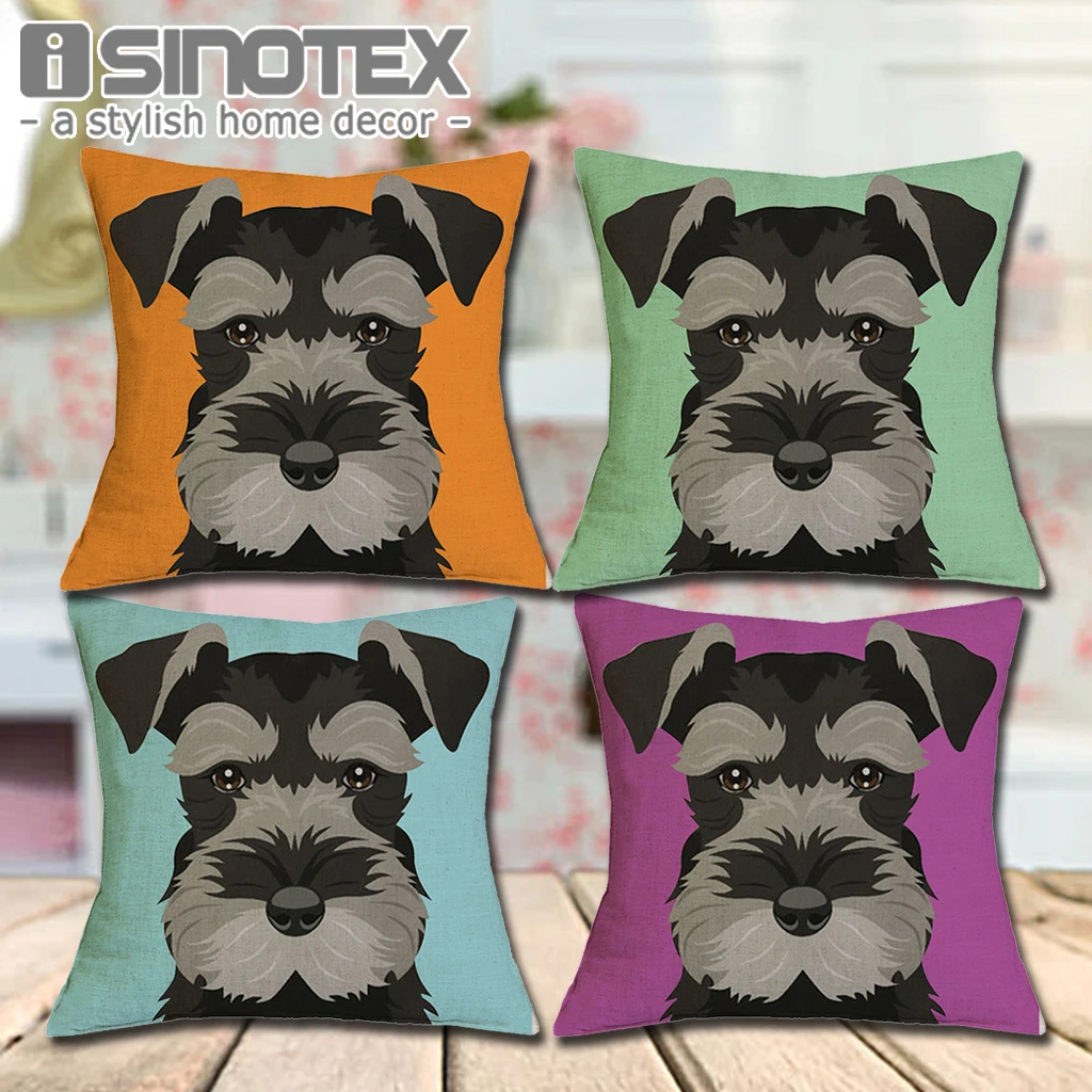 Cushion Cover Christmas Festival Schnauzer 45X45cm Dog Pillow Cases Pillowcase Bedroom Sofa Decoration Cushion Cover Christmas Festival Schnauzer 45X45cm Dog Pillow Cases Pillowcase Bedroom Sofa Decoration