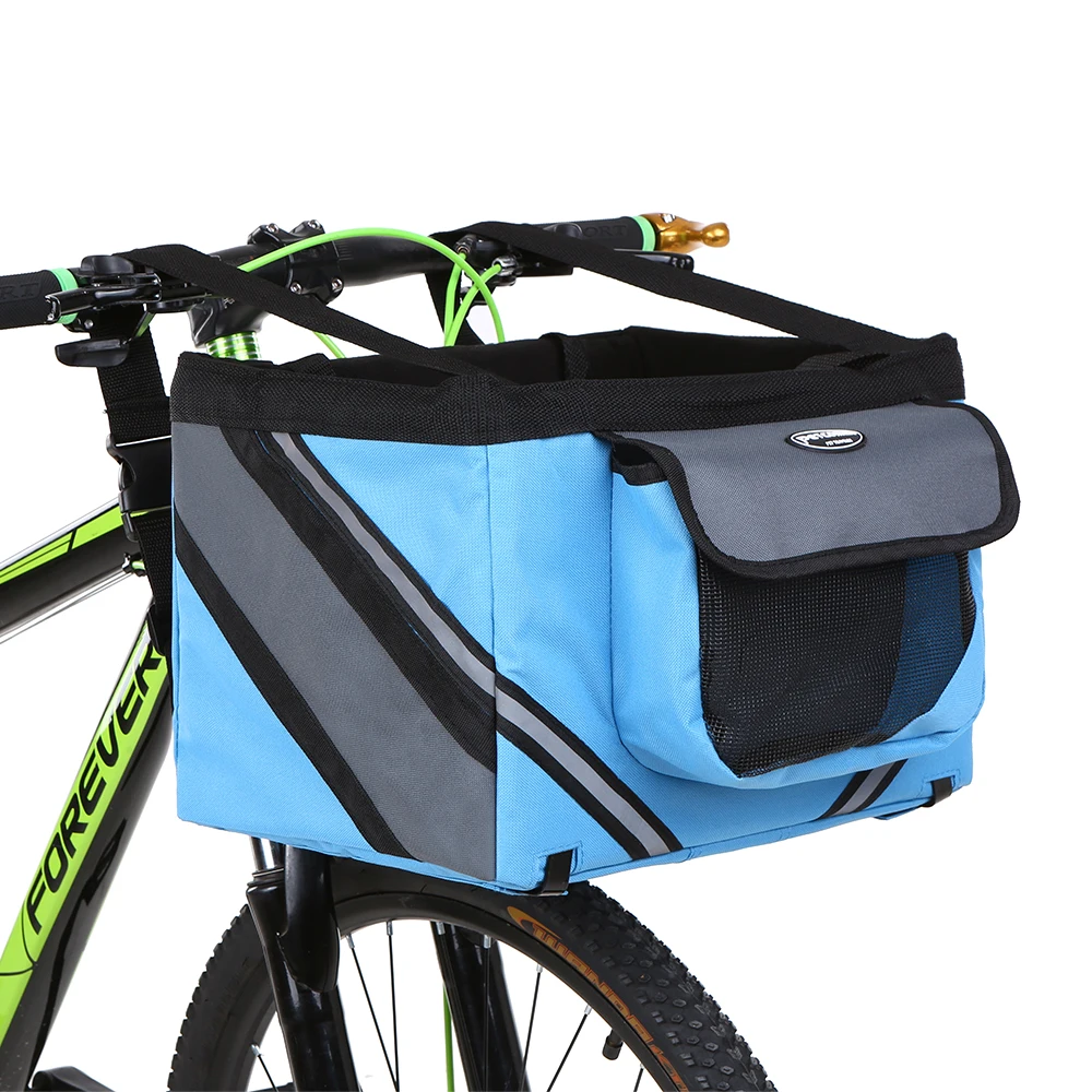 Flash Deal 600D Oxford Fabric Bike Basket Bicycle Handlebar Front Bag Box Pet Dog Cat Carrier Bycicle Accessories 9