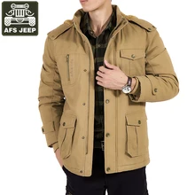 AFS JEEP зимняя куртка мужская парка Толстая Теплая Флисовая парка мужские военные куртки пальто Мужская шерстяная подкладка с капюшоном воротник плюс размер M-6XL