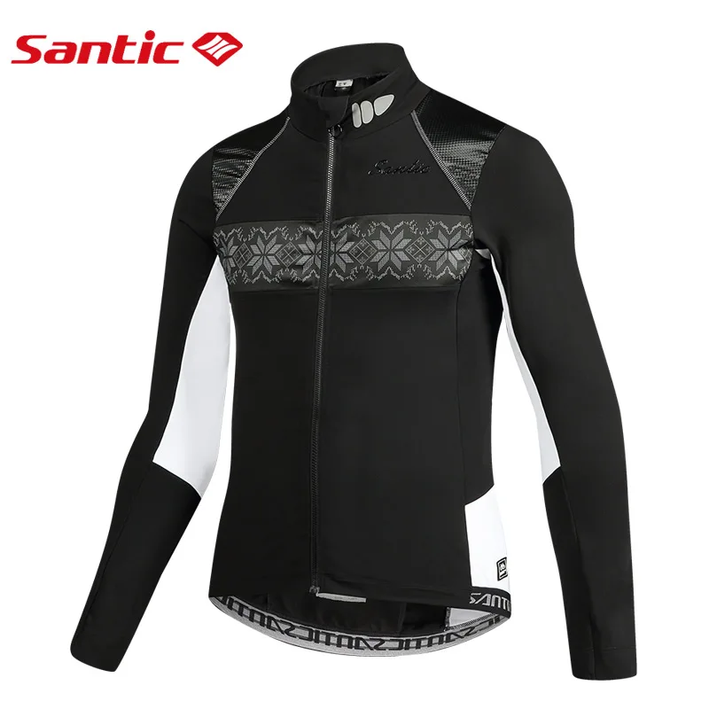 Мужские куртки для велоспорта Santic Pro Fit SANTIC теплые+ тканевые флисовые куртки для велоспорта теплые куртки сохраняющие тепло M7C01080 - Цвет: M7C01080