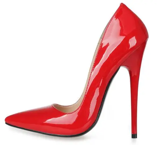 

women high heel wedding shoes black/red patent leather high heel shoes 14cm 16cm red sole thin heel shoes 37-44